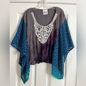 Upcycled MORGAN FACTORY crochet tie dye Box Top S M L XL